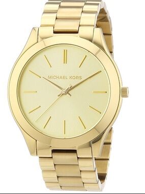 Michael Kors MK3179 Slim Runway Gold Tone Watch NWT